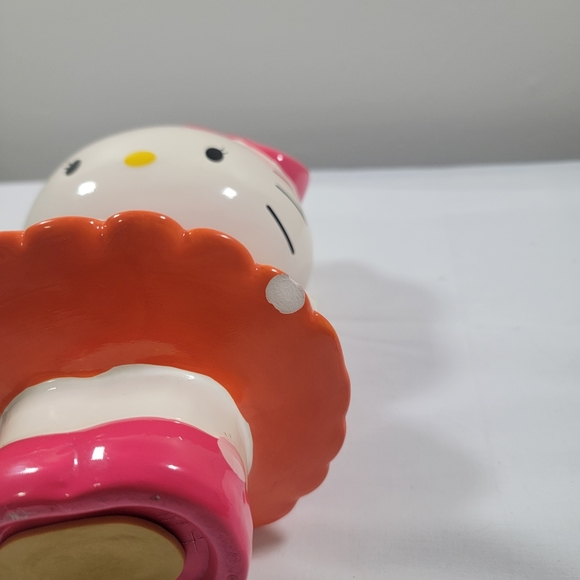 Hello Kitty Sanrio Ceramic Coin Bank 9" FAB 1978 2012 Pink Dress Bow Piggy - Picture 4 of 11